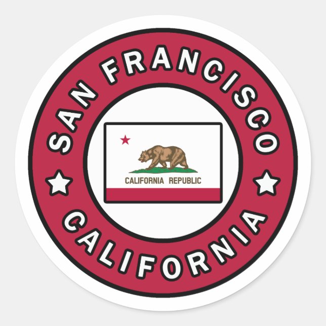 San Francisco California Classic Round Sticker (Front)