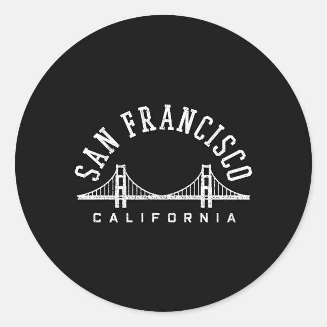 San Francisco California Golden Gate Bridge Classic Round Sticker (Front)