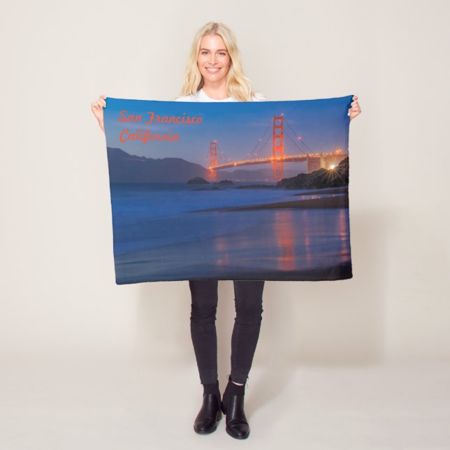 San Francisco California Golden Gate Bridge Fleece Blanket (In Situ)