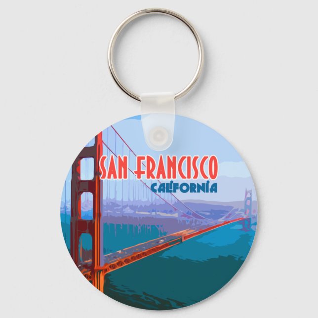 San Francisco California Golden Gate Bridge Keychain (Front)