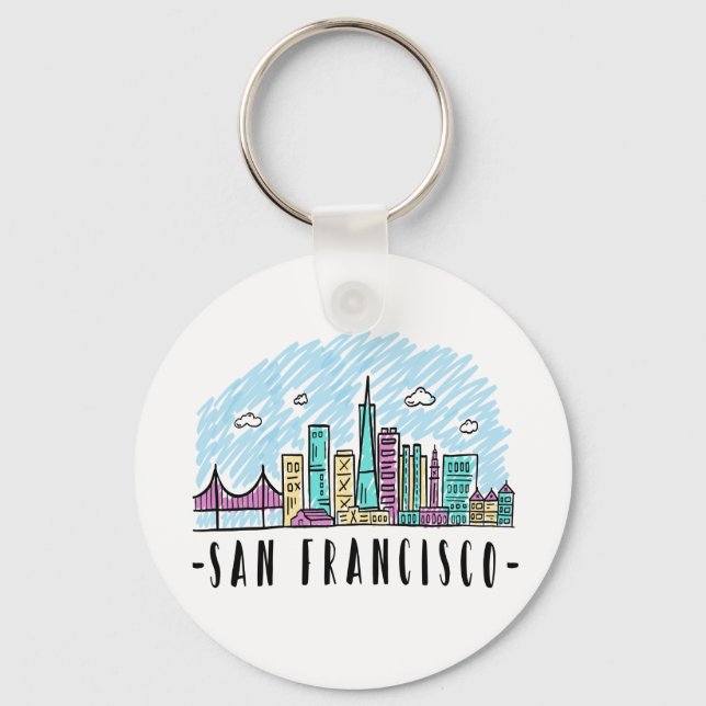 San Francisco California Golden Gate Bridge  USA Keychain (Front)