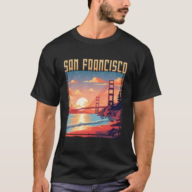 San Francisco California Golden Gate Bridge Vacati T-Shirt (Front)