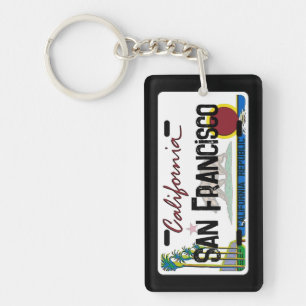 San Francisco California license plate keychain