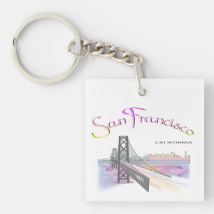 San Francisco, California Rainbow Colours Keychain