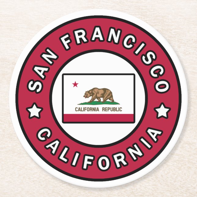 San Francisco California Round Paper Coaster (Front)