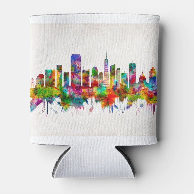 San Francisco California Skyline Can Cooler (Front)