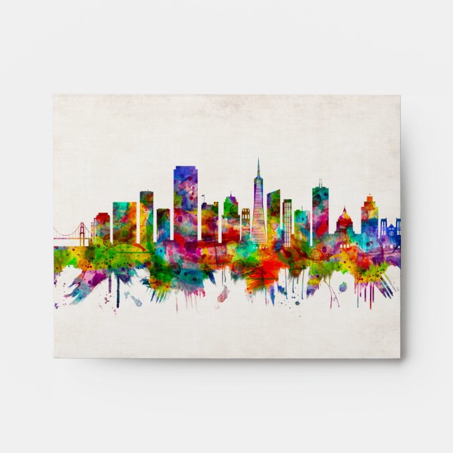 San Francisco California Skyline Envelope (Front)