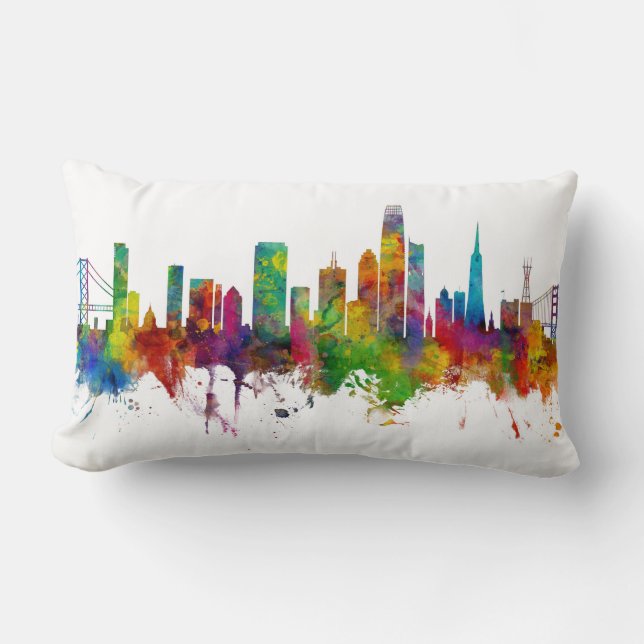 San Francisco California Skyline Lumbar Pillow (Front)