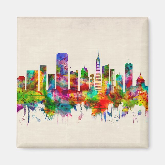 San Francisco California Skyline Magnet (Front)
