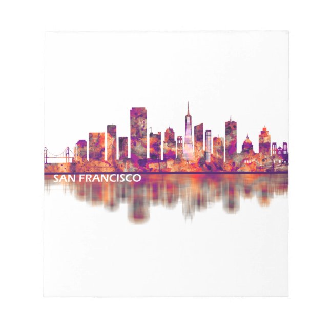 San Francisco California Skyline Notepad (Front)