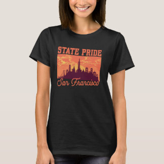San Francisco California Skyline Smoky Sky US Stat T-Shirt