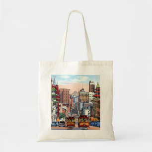 San Francisco California Street cars Tote Bag