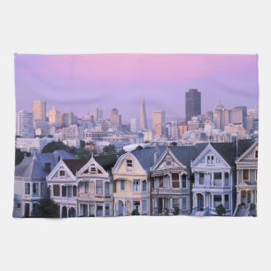 San Francisco, California. View of Victorian Kitchen Towel