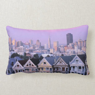 San Francisco, California. View of Victorian Lumbar Pillow