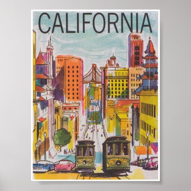 San Francisco California Vintage Travel Poster (Front)