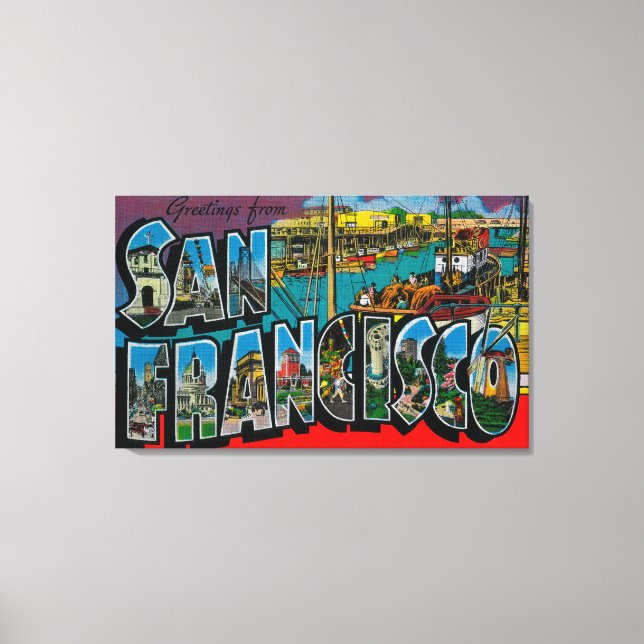 San Francisco, CaliforniaLarge Letter Scenes 2 Canvas Print (Front)