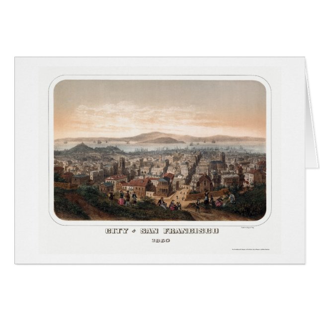 San Francisco, carte panoramique de CA - 1860 (Devant horizontal)