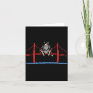 San Francisco Cat Golden Gate Bridge Kitten Lover Card