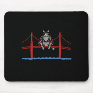 San Francisco Cat Golden Gate Bridge Kitten Lover Mouse Pad