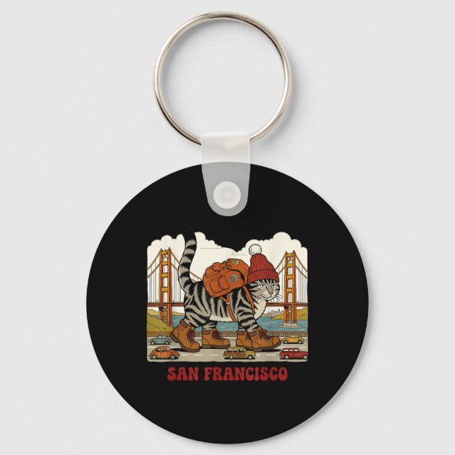 San Francisco Cat Keychain (Front)