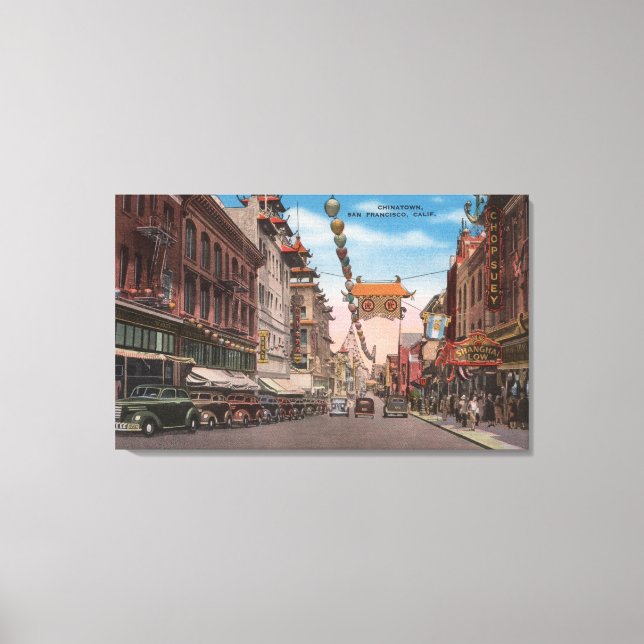 San Francisco, CAView of Chinatown Main Street Canvas Print (Front)