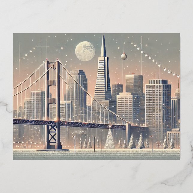 San Francisco Christmas Card | Golden Gate Bridge  (Front)