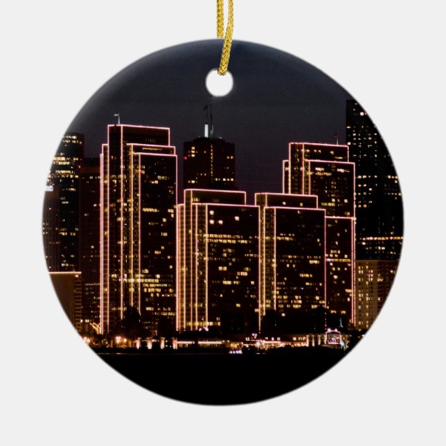 San Francisco Christmas Ceramic Ornament (Front)