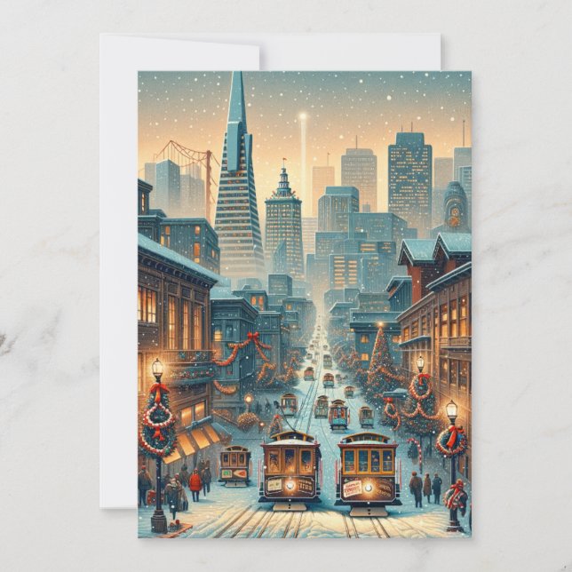 San Francisco Christmas Elegance - carte de vacanc (Devant)