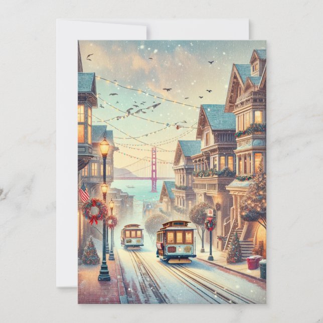  San Francisco Christmas, Minimalist Holiday Card (Front)