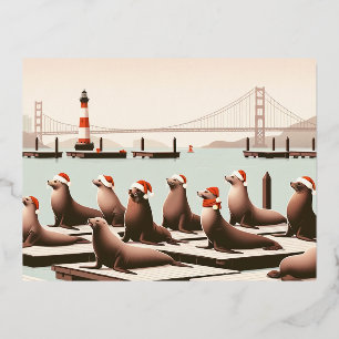 San Francisco Christmas Postcard   Golden Gate