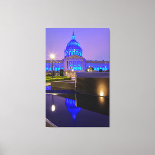San Francisco City Hall in Bright Blue Light  Canvas Print