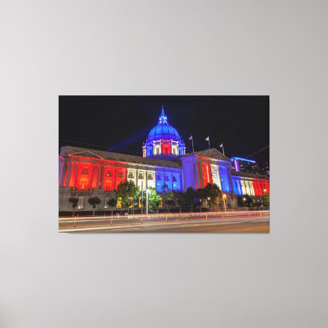 San Francisco City Hall on Flag Day Canvas Print (Front)