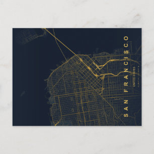 San Francisco City Map Minimal Postcard