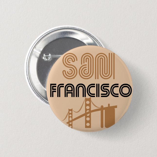 San Francisco City Sign 2 Inch Round Button (Front & Back)