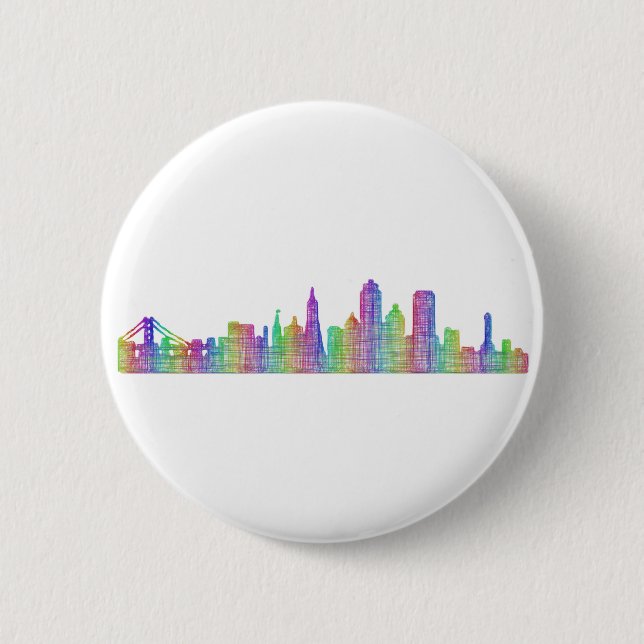San Francisco city skyline 2 Inch Round Button (Front)