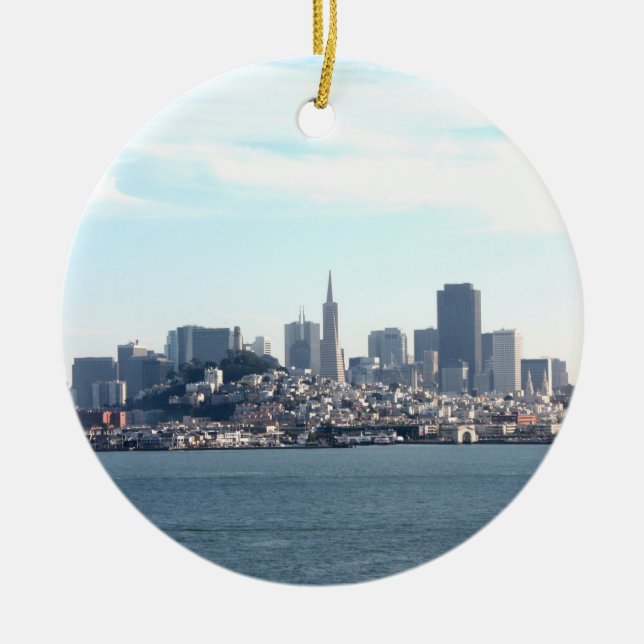 San Francisco City View from the Bay Ceramic Ornament (Front)