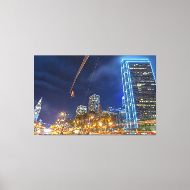 San Francisco Cityscape at Nighttime Canvas Print (Front)