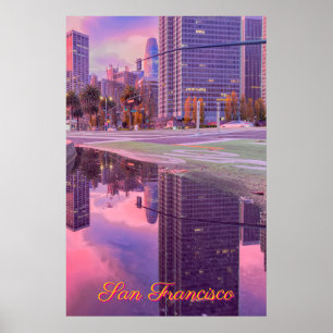 San Francisco Cityscape Reflection at Early Dawn Poster