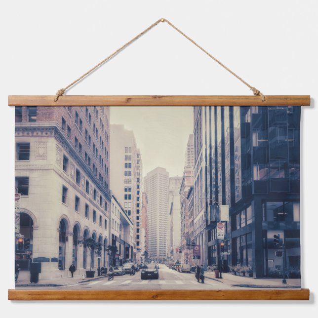 San Francisco Downtown Street View Hanging Tapestry (Front)