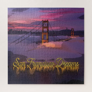 "San Francisco Dreams" Golden Gate Bridge Sunset  Jigsaw Puzzle