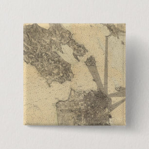 San Francisco Entrance, California 2 Inch Square Button