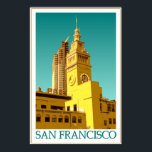San Francisco Ferry Building - Pop Art Poster<br><div class="desc">San Francisco Pop Art – Ferry Building SAN FRANCISCO – a digital pop-art illustration featuring one of San Francisco`s architectural landmarks, the old Ferry Building, located at the beginning of Market Street and part of the San Francisco Port, a starting point to many bay area ferries and harbor cruises, and...</div>