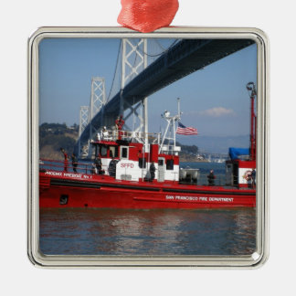 San Francisco Fire Boat Metal Ornament