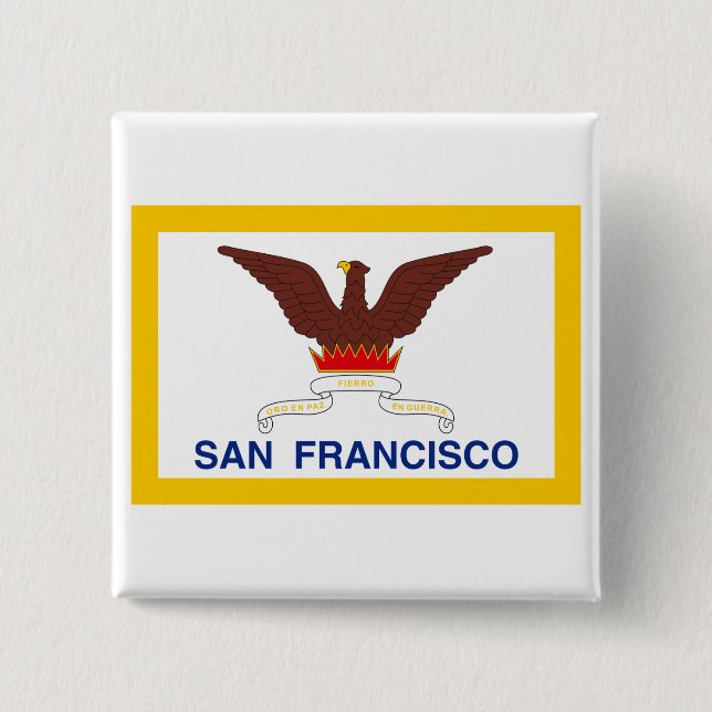 San Francisco Flag 2 Inch Square Button (Front)