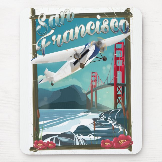San Francisco Flight travel poster Mouse Pad (Front)