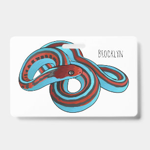 San Francisco garter snake cartoon illustration Badge