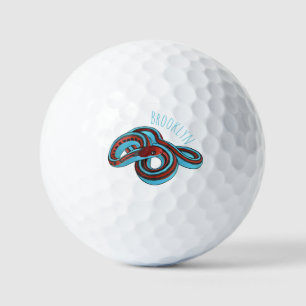 San Francisco garter snake cartoon illustration Golf Balls
