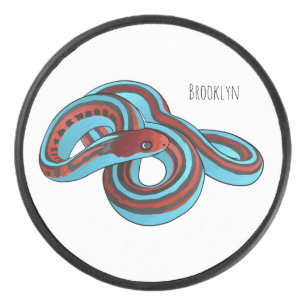 San Francisco garter snake cartoon illustration Hockey Puck