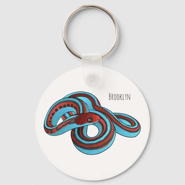 San Francisco garter snake cartoon illustration Keychain (Front)