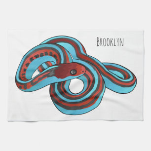 San Francisco garter snake cartoon illustration Kitchen Towel